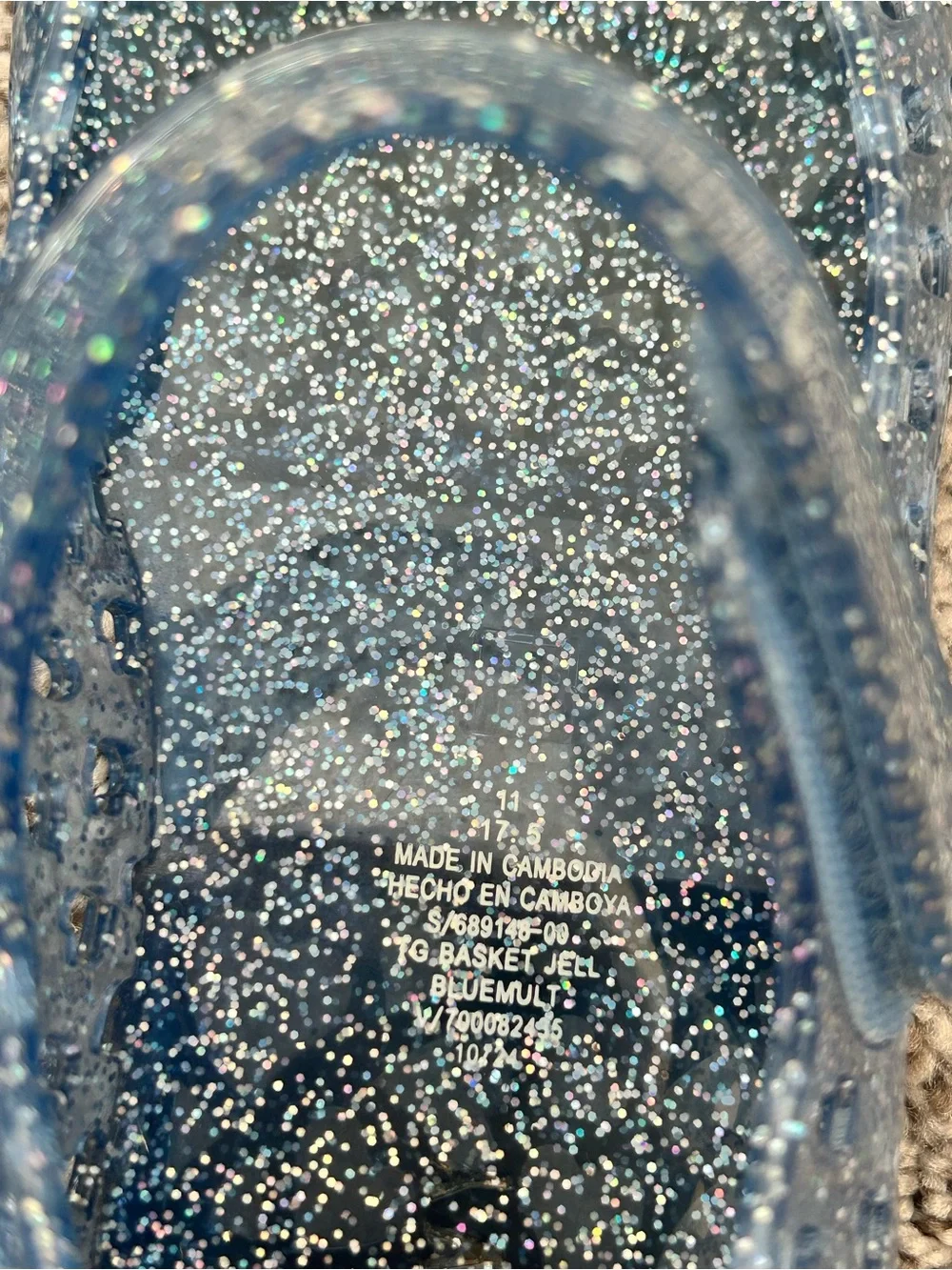 Old Navy Sparkle Jelly Mary Jane Shoes in Navy Blue